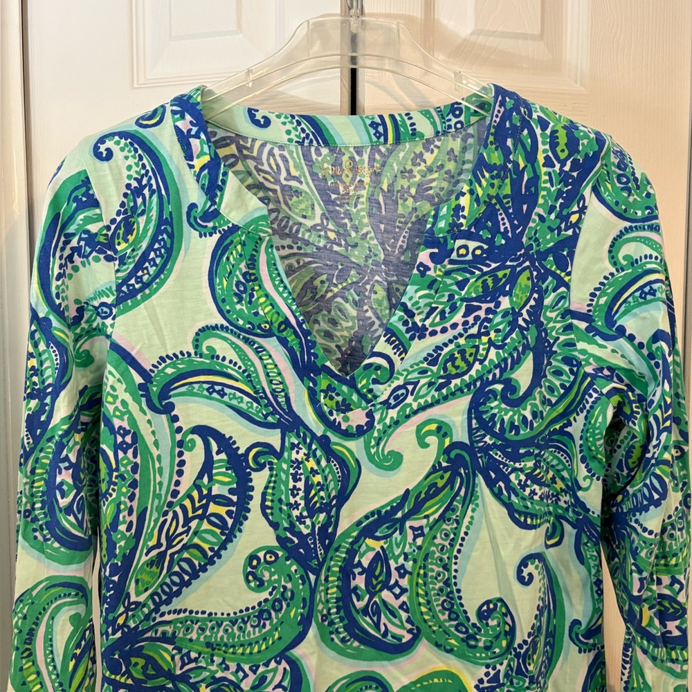 Lilly Pulitzer Green and Blue Paisley Dress